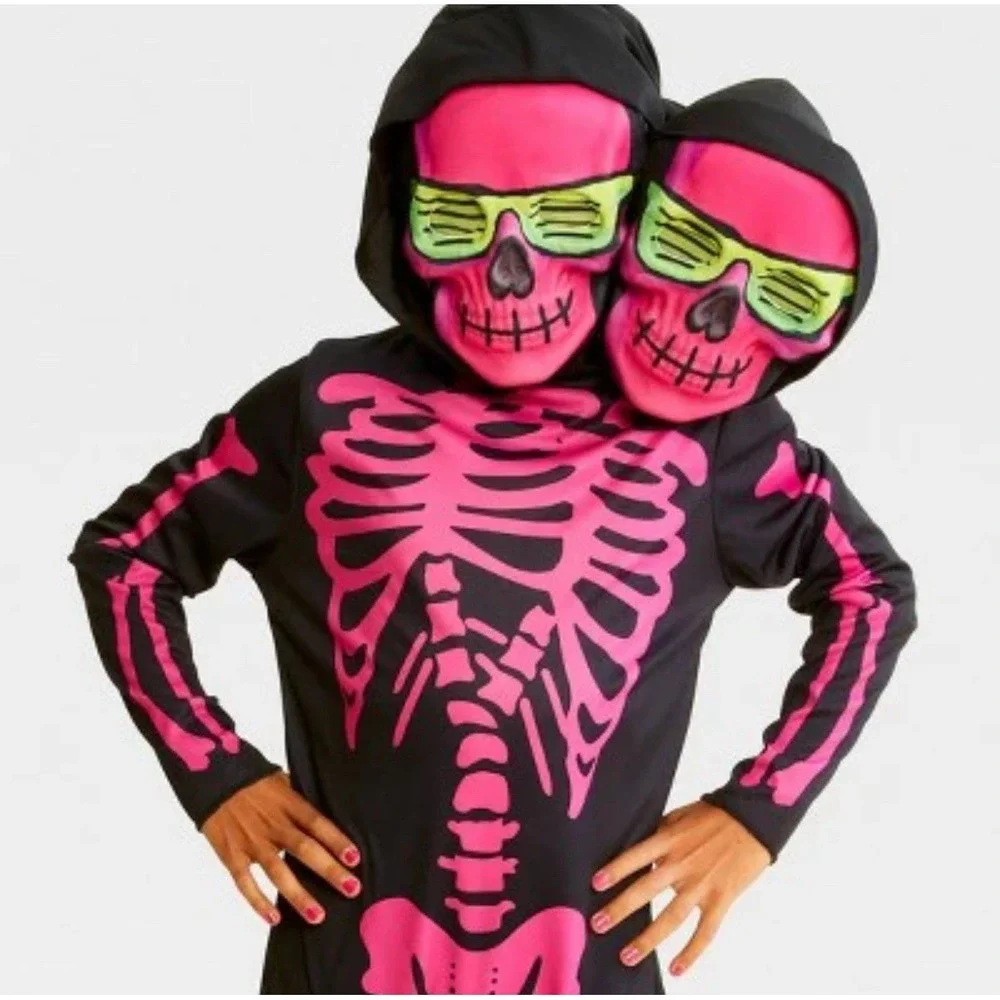Stuffable Two-Headed Skeleton Kid's Halloween Costume 10-12 Large Hyde And Eek‎